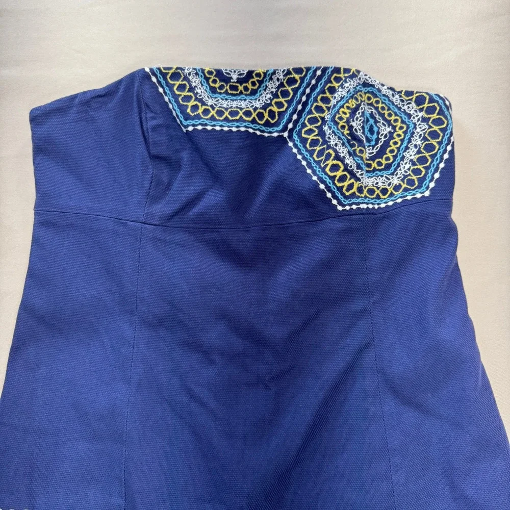 Lilly Pulitzer Honeycomb Home Bowen Embroidered Strapless Dress Size 4 Classic - Picture 7 of 16